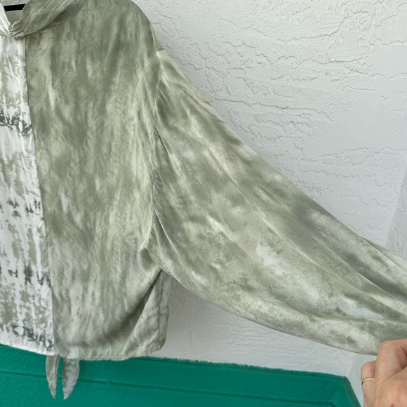 Surf Gypsy Wrap Top Tie Dye Tie Front Long Sleeves Medium Cover Up Shrug Medium - Picture 7 of 13